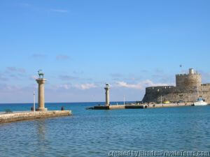 The entrance to the harbor, Rhodes on your own from cruise ship 