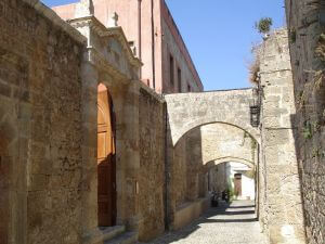A street in the Burgo in the Old Town, Rhodes Tour