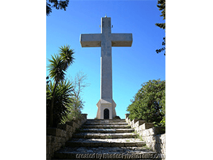 The imposing concrete Cross, Rhodes Shore Trip 