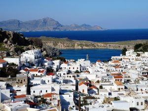 The white Village of Lindos, Rhodes tours from cruise ship 