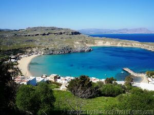 View of the main beach of Lindos, Executive tours for Cruise Ship Passengers