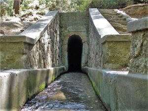 The narrow dark tunnel, Water Springs, Rhodes cruise excursions  