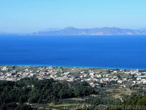 Panoramic view of the West Coast, Rhodes on your own from cruise ship 