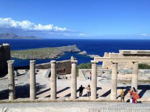 Hellenistic Stoa, Rhodes on your own from cruise ship 