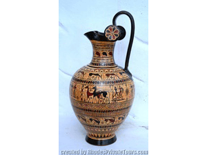 Geometric pottery designs in Rhodes Island