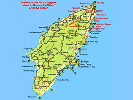 Natural tourist attractions in Rhodes Greece